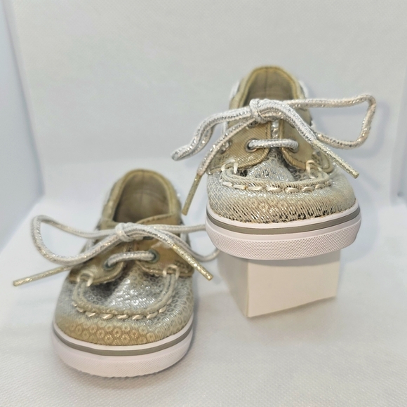 Sperry Top-Sider Bahama Crib Sz 2M Slip-on Silver Circle Print - Picture 4 of 13